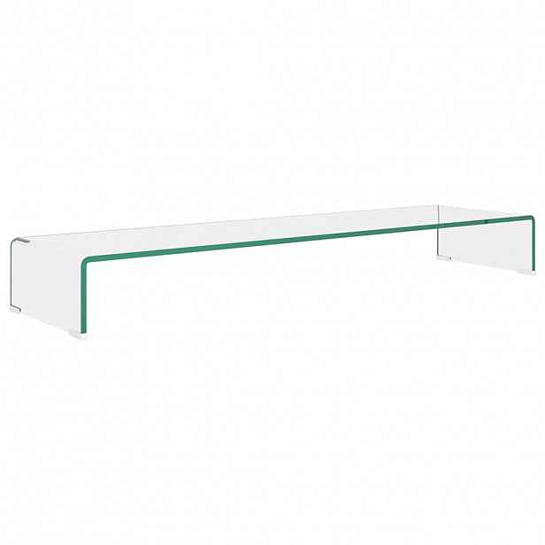 vidaXL TV stolek / podstavec na monitor čiré sklo 110x30x13 cm