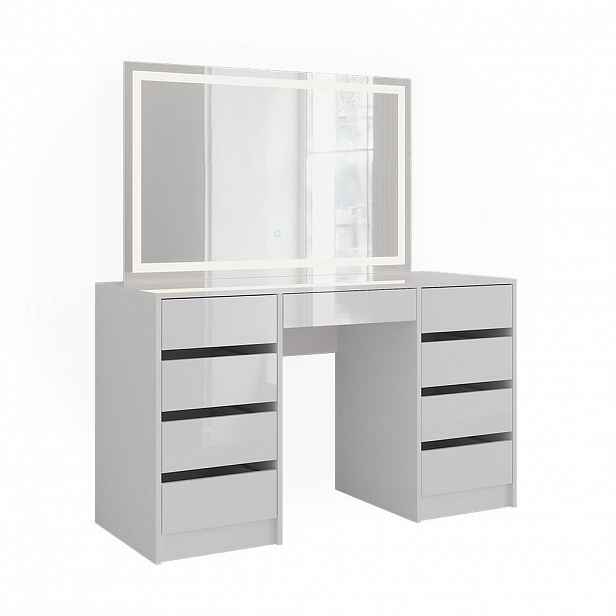 Vicco TOALETNÍ STOLEK Sherry Bílá/bílý vysoký lesk 128.2 cm s LED zrcadlem