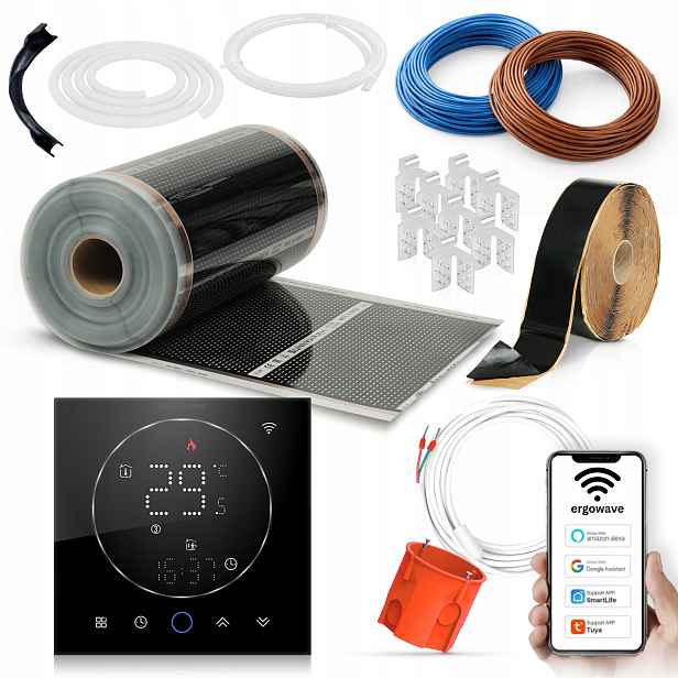 Fólie o výkonu 140 W s termostatem Wifi je součástí balení