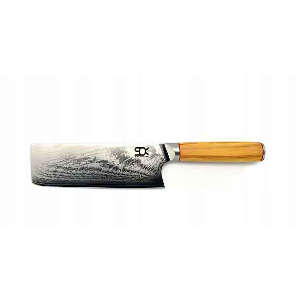 Nůž na zeleniny Nakiri 175 Dellinger Olive Wood Damascus