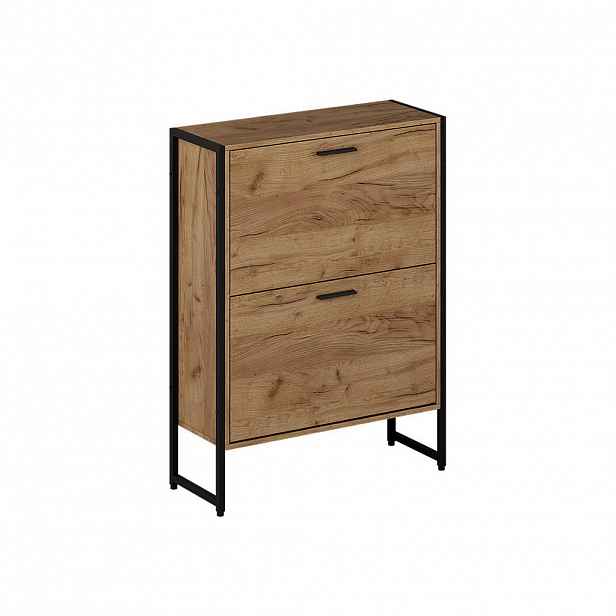 Vicco BOTNÍK NA BOTY Folda Dub Goldkraft/černá 63 x 83 cm se 2 výklopnými přihrádkami