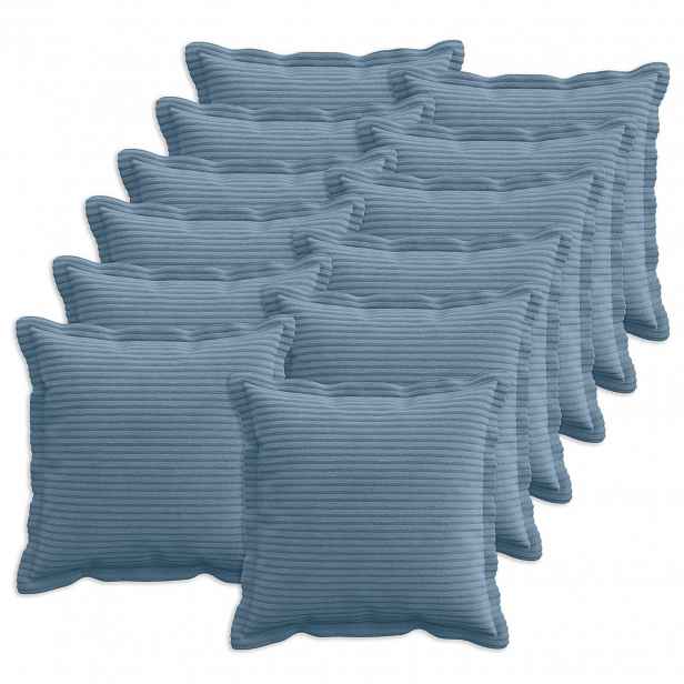 vidaXL Povlak na polštář 12 ks HOUTEN Modrá 40 x 40 cm manšestr