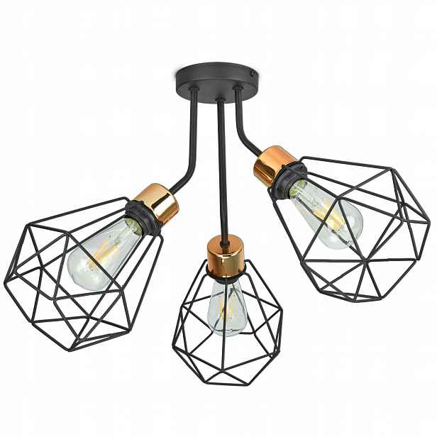 Závěsná lampa Lustr Stropní Svítidlo Diamant Měď Led