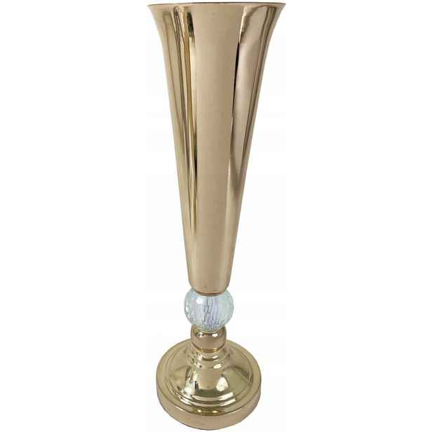 Zlatá kovová váza výška 46 cm glamour K/m