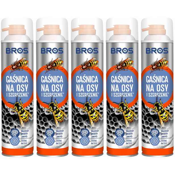 Bros Hasicí Přístroj na vosy a sršně 600 ml Sprej na Hnízda Dosah 5 m Účinný