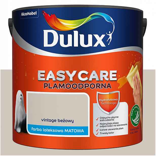 Barva na stěny stropů odolná proti skvrnám Dulux Easycare Vintage béžová 5L