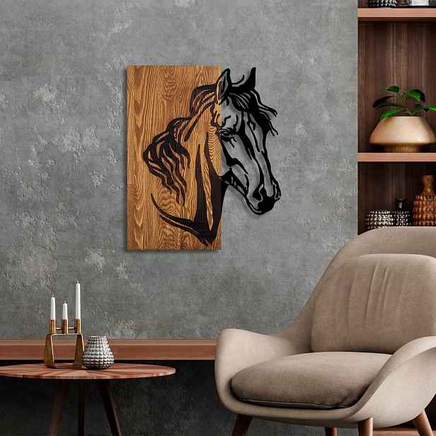 Dekorativní dřevěný doplněk na zeď Horse 1