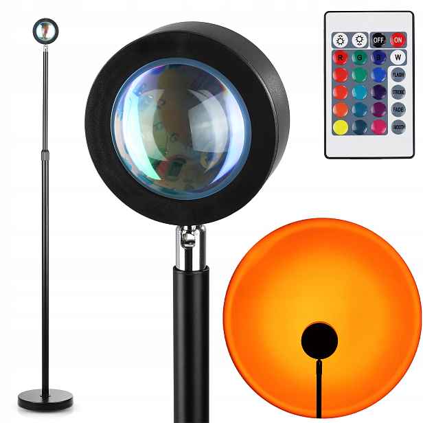 Stojací Náladová Lampa Rgb Led Projektor Dálkový Ovladač