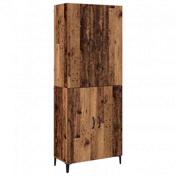 vidaXL Vysoký bufet 2 ks Staré dřevo 69,5 x 34 x 180 cm