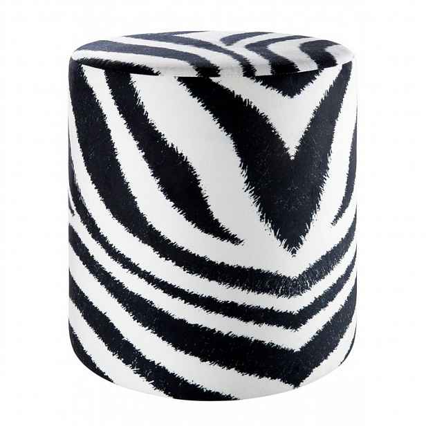 Bílo-černý taburet ZEBRA