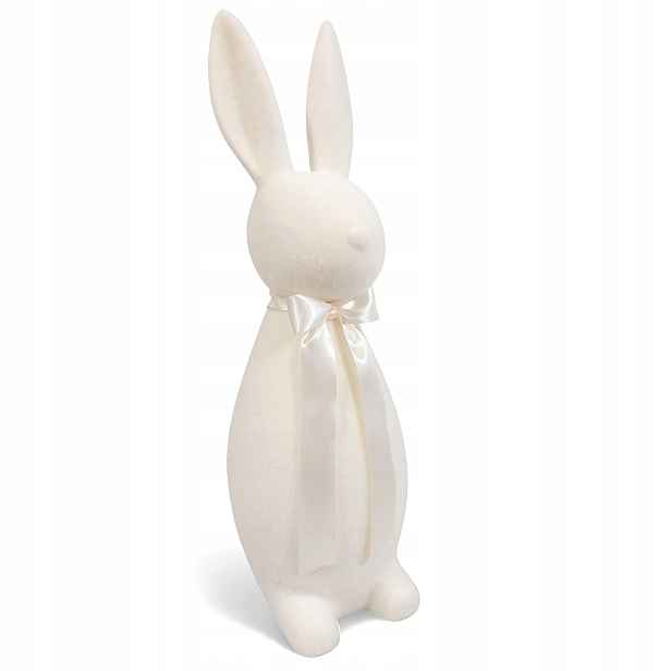Velký Velikonoční Králík 70 cm Bílý Velurový Vánoční Dekorace Figurka