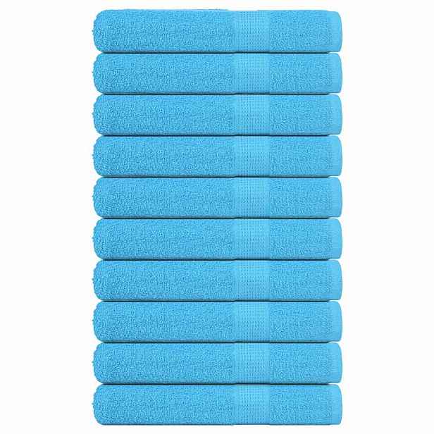 vidaXL Ručníky FROGN 10 ks tyrkysové 100x200 cm 360 g/m²