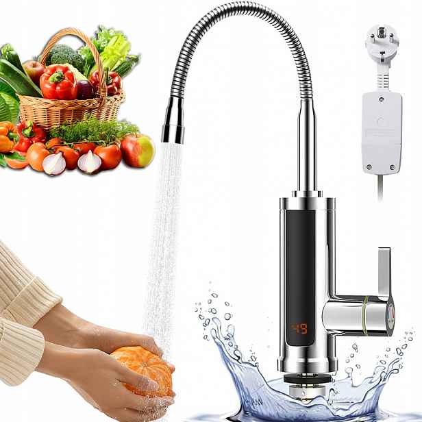 Elektrický Průtokový Ohřívač Vody LCD, Stolní Kuchyňská Baterie 3000 W
