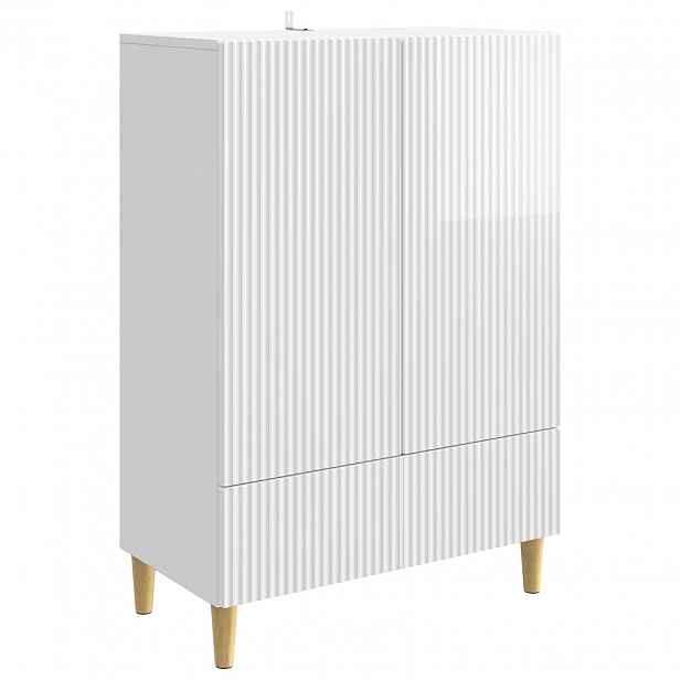vidaXL Servírovací skříň Bílá s vysokým leskem 66 x 34,5 x 95 cm