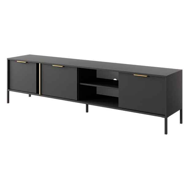 MASSENO TV STOLEK LORENZO, 202,9x39,5x53,4 cm se 3 dvířky, antracitový