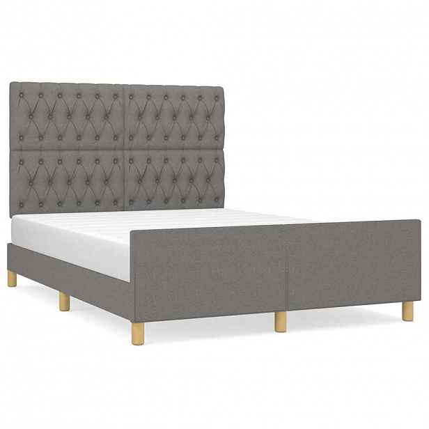 vidaXL Postel bez matrace tmavě šedá 140 x 200 cm textil