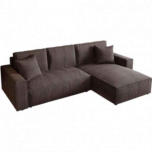 Beautysofa ROHOVÁ pohovka Parys L s funkcí spaní, hnědá