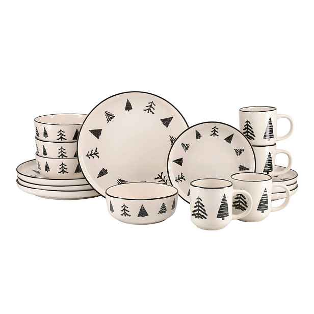 Creatable KOMBINOVANÁ SOUPRAVA Nordic Christmas Black 16dílné
