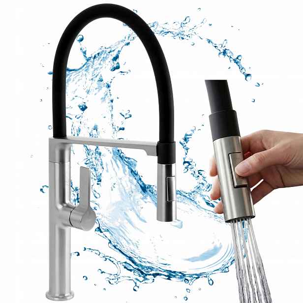 Kuchyňská baterie Nikl Kartáčovaná Rea Lago Flexibilní Ramínko Pvd pevná