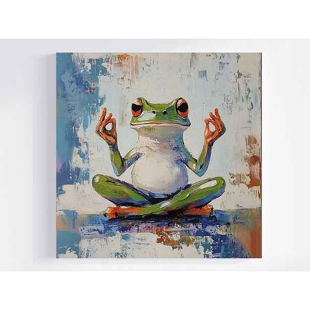 Obraz Na Plátně Canvas Portrét Žába Meditace Harmonie Zen Jóga 50x50