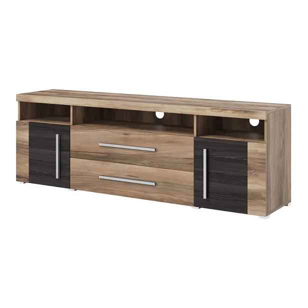 Televizní stolek TYLTA 2D2S, ořech satin/touchwood