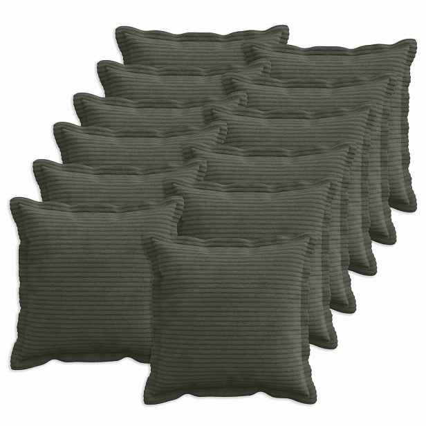 vidaXL Povlak na polštář 12 ks HOUTEN Antracitová 40 x 40 cm manšestr