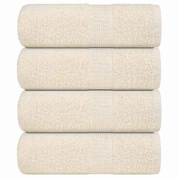 vidaXL Ručníky FROGN 4 ks krémové 30x30 cm 360 g/m²