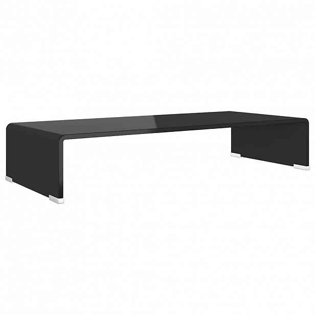 vidaXL TV stolek / podstavec na monitor černé sklo 70x30x13 cm