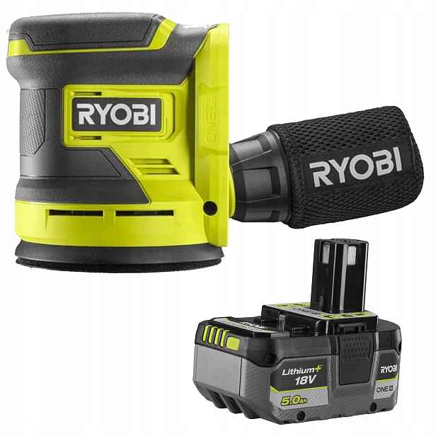 Ryobi Akumulátorová Excentrická Bruska 18V 125mm RROS18+Akumulátor 5Ah