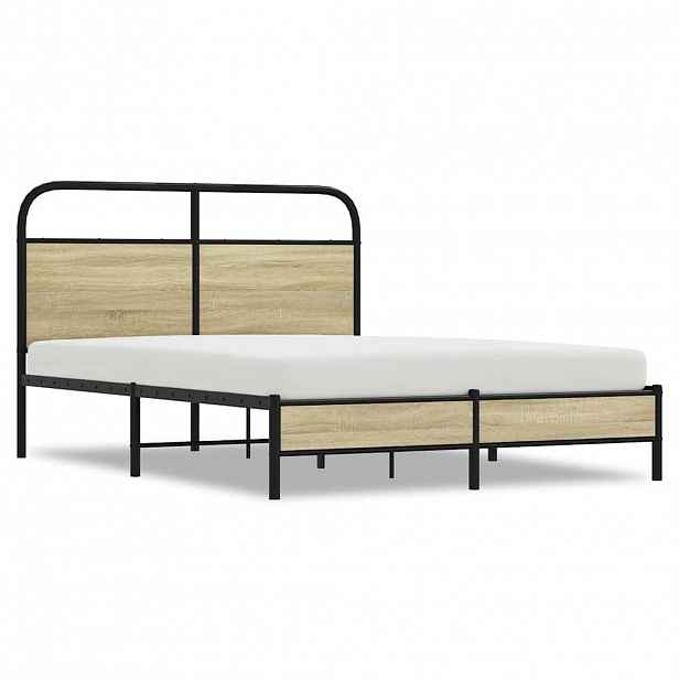 vidaXL Rám postele bez matrace 140x190 cm dub sonoma kompozitní dřevo