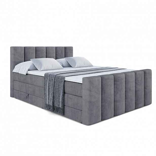 ALTDECOR POSTEL boxspring BOXI1-Z KING – 200 x 200 – H3/H4 – tmavě šedá