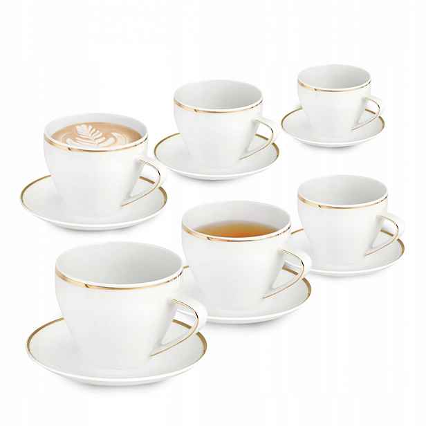 Šálek sada MariaPaula Moderna Gold porcelán 250 ml 6 ks