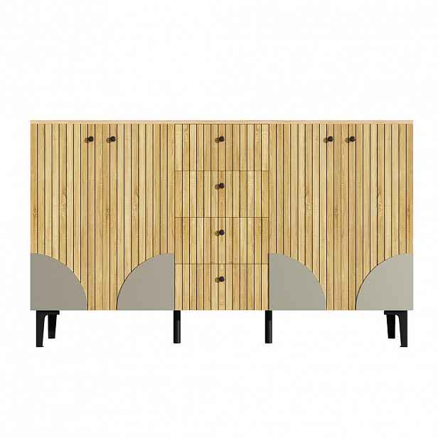 Urban Meuble SIDEBOARD dekor dřeva se 4 dvířky a 4 zásuvkami