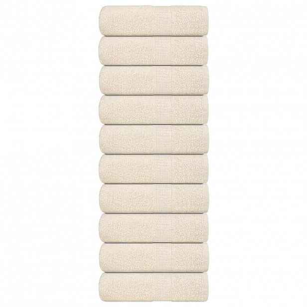 vidaXL Ručníky FROGN 10 ks krémové 30x30 cm 360 g/m²