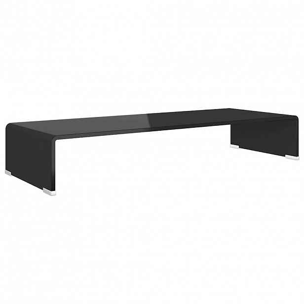 vidaXL TV stolek / podstavec na monitor sklo černý 80x30x13 cm