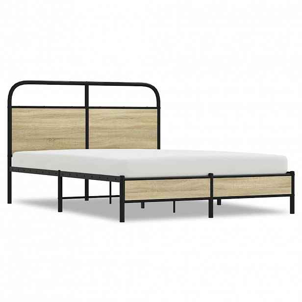 vidaXL Rám postele bez matrace 140x200 cm dub sonoma kompozitní dřevo