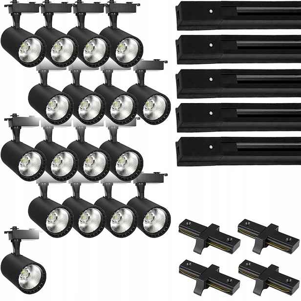 17 X Halogenový Led Kolejnicový Reflektor, Kolejnicový Osvětlovací Systém