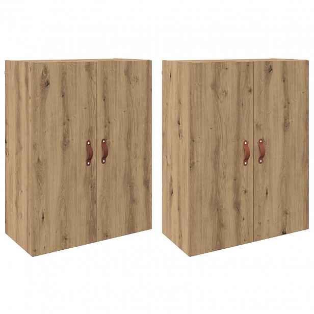 vidaXL Nástěnná skříň 2 ks Artisanový dub 69,5 x 34 x 90 cm