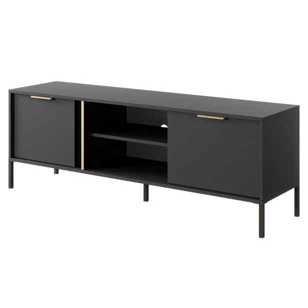 MASSENO TV STOLEK LORENZO, 153,1x39,5x53,4 cm s 2 dvířky, antracitový