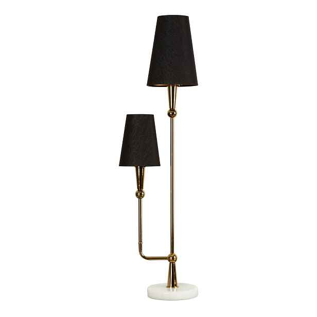 Stolní lampa Samanta černá, mramor a kov, 2×E14, 82 cm