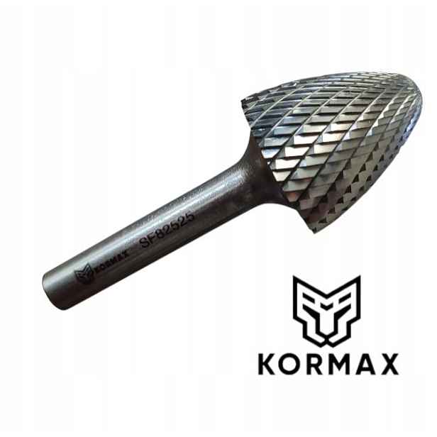 Fréza 25 mm plamenový rotační pilník Rbf 25x25x70 stopka 8 karbid Kormax