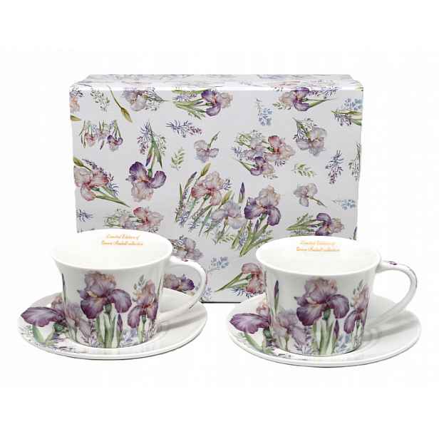 Elegantní porcelánová sada šálků s motivem kosatců 250 ml Queen Isabell