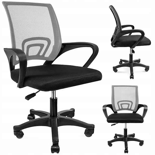 Kancelářská židle na kolečkách Otočná ergonomická Smart černá JUMIhome