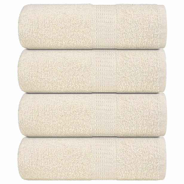 vidaXL Ručníky pro hosty FROGN 4 ks krémové 30x50 cm 360 g/m²