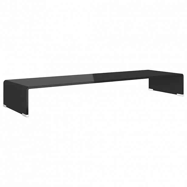 vidaXL TV stolek / podstavec na monitor sklo černý 100x30x13 cm