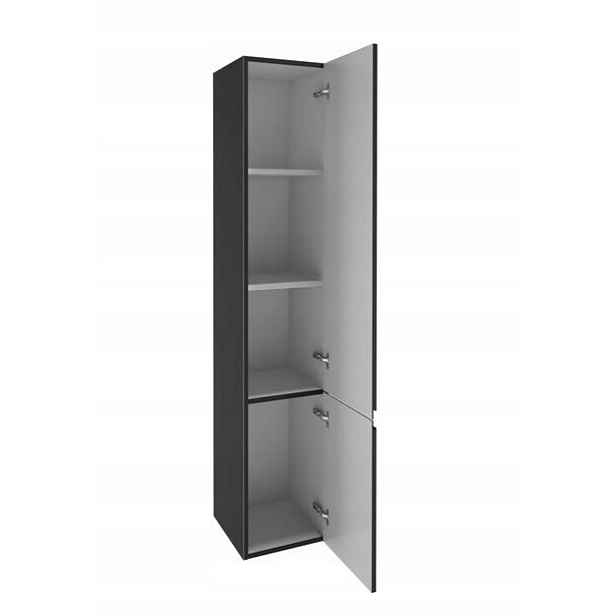 Závěsný koupelnový sloupek černý lesk 157x30 cm Stylový a Pevný