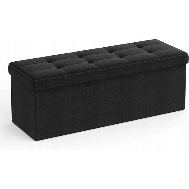 Taburet s úložným prostorem 110 x 38 x 38 cm černá
