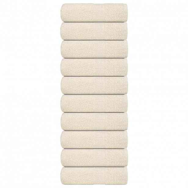 vidaXL Ručníky pro hosty FROGN 10 ks krémové 30x50 cm 360 g/m²