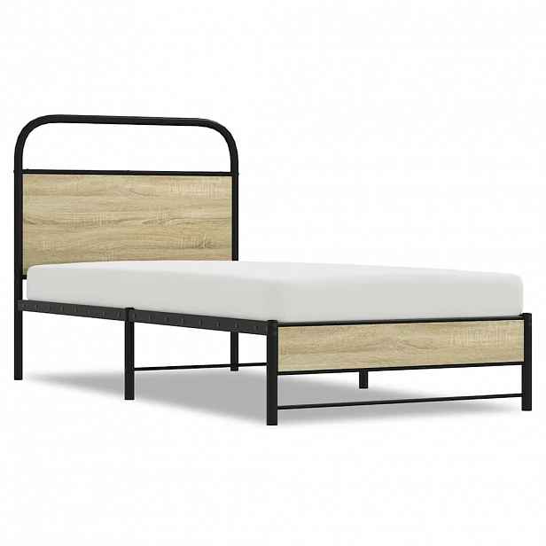 vidaXL Rám postele bez matrace 75x190 cm dub sonoma kompozitní dřevo