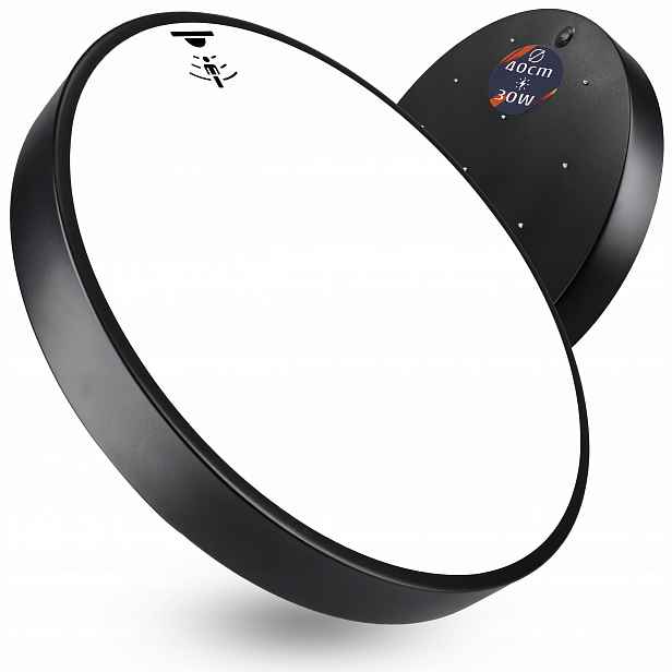Led lampa se senzorem pohybu soumraku Stropní Stropní Svítidlo Černá 40 cm 30 W